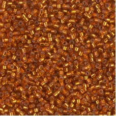DB1333 Dyed Silver Lined Burnt Orange, Size 11/0 Miyuki Delica Beads, 5.2g approx.