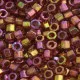 DBLC0103 Red Transparent Gold Luster, size 8/0 Hex Cut Miyuki Delica Beads, approx 5.2g, Colour Code 103