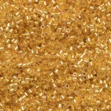 DB0033 Crystal Gold 24kt Lined, Size 11/0 Miyuki Delica Beads, 3.3g approx.