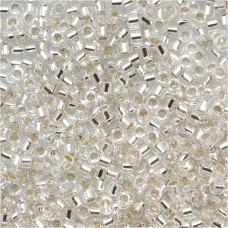 DB0041 Crystal Silver Lined, Size 11/0 Miyuki Delica Beads, 5.2g approx.