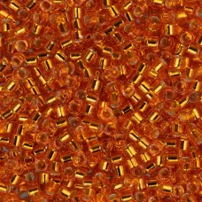 DB0045 Orange Silver Lined, Size 11/0 Miyuki Delica Beads, 5.2g approx.