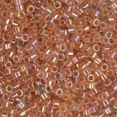 DB0054 Peach AB Lined-Dyed, Size 11/0 Miyuki Delica Beads, 5.2g approx.