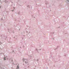 DB0055 Pale Pink Lined AB-Dyed, Size 11/0 Miyuki Delica Beads, 5.2g approx. DB0055 Pale Pink Lined AB-Dyed, Size 11/0 Miyuki Delica Beads, 5.2g approx.