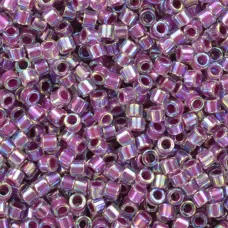 DB0056 Magenta AB Lined-Dyed, Size 11/0 Miyuki Delica Beads, 50gm bag DB0056 Magenta AB Lined-Dyed, Size 11/0 Miyuki Delica Beads, 50gm bag