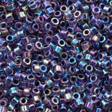 DB0059 Light Violet AB Lined-Dyed, Size 11/0 Miyuki Delica Beads, 5.2g approx.
