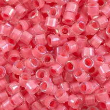 DB0070 Rose/Pink AB Lined-Dyed, Size 11/0 Miyuki Delica Beads, 5.2g approx.