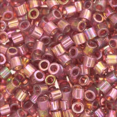 DB0103 Red Transparent Gold Luster, Size 11/0 Miyuki Delica Beads, 5.2g approx. DB0103 Red Transparent Gold Luster, Size 11/0 Miyuki Delica Beads, 5.2g approx.