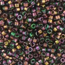 DB0127 Olive Transparent AB Gold Luster, Size 11/0 Miyuki Delica Beads, 5.2g app...
