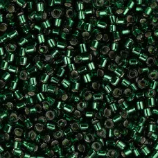 DB0148 Dark Green Silver Lined, Size 11/0 Miyuki Delica Beads, 5.2g approx. 