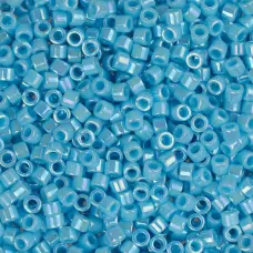 DB0164 Light Blue Opaque AB, Size 11/0 Miyuki Delica Beads, 5.2g approx.