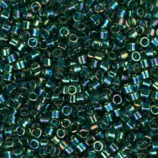 DB0175 Dark Green AB, Size 11/0 Miyuki Delica Beads, 5.2g approx. DB0175 Dark Green AB, Size 11/0 Miyuki Delica Beads, 5.2g approx.