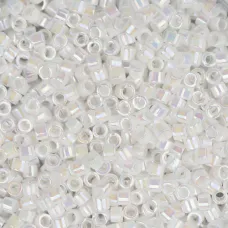 DBL0202 White Pearl Opaque AB Size 8/0 Miyuki Delica Beads, Colour Code 0202, 5....