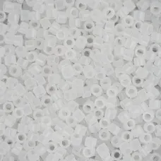 DB0220 White Transparent Opal, Size 11/0 Miyuki Delica Beads, 5.2g approx. DB0220 White Transparent Opal, Size 11/0 Miyuki Delica Beads, 5.2g approx.
