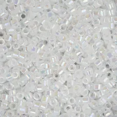 DB0222 White Opal AB, Size 11/0 Miyuki Delica Beads, 5.2g approx. DB0222 White Opal AB, Size 11/0 Miyuki Delica Beads, 5.2g approx.