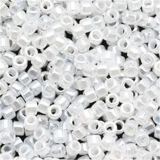 DB0231 Crystal White Ceylon, Size 11/0 Miyuki Delica Beads, 5.2g approx. DB0231 Crystal White Ceylon, Size 11/0 Miyuki Delica Beads, 5.2g approx.