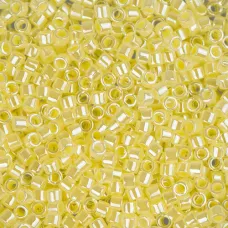 DB0232 Pale Yellow Ceylon Lined-Dyed, Size 11/0 Miyuki Delica Beads, 5.2gm approx. DB0232 Pale Yellow Ceylon Lined-Dyed, Size 11/0 Miyuki Delica Beads, 5.2gm approx.