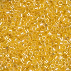 DB0233 Crystal Yellow Ceylon Lined-Dyed, Size 11/0 Miyuki Delica Beads, 5.2g app...