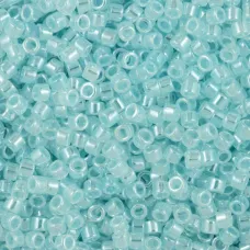 DB0239 Light Crystal Aqua Ceylon Lined-Dyed, Size 11/0 Miyuki Delica Beads, 5.2g approx. DB0239 Light Crystal Aqua Ceylon Lined-Dyed, Size 11/0 Miyuki Delica Beads, 5.2g approx.