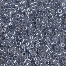 DB0242 Crystal Grey Ceylon Lined-Dyed, Size 11/0 Miyuki Delica Beads, 5.2g appro...
