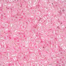 DB0244 Light Crystal Pink Ceylon Lined-Dyed, Size 11/0 Miyuki Delica Beads, 5.2g...
