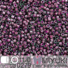 DB0279 Green Maroon Lined-Dyed, Size 11/0 Miyuki Delica Beads, 5.2g approx. DB0279 Green Maroon Lined-Dyed, Size 11/0 Miyuki Delica Beads, 5.2g approx.