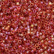 DB0282 Silver Lined Amber Vermillion Dyed, Colour 282 Size 11/0 Miyuki Delica Beads,Apprx 5.2gm DB0282 Silver Lined Amber Vermillion Dyed, Colour 282 Size 11/0 Miyuki Delica Beads,Apprx 5.2gm
