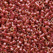 DB0283 Cranberry Lined Peridot Luster, Size 11/0 Miyuki Delica Beads, 5.2g approx. DB0283 Cranberry Lined Peridot Luster, Size 11/0 Miyuki Delica Beads, 5.2g approx.