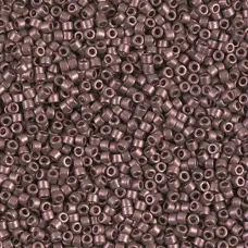 DB0462 Grey Mauve Opaque Nickel Plated Dyed, Size 11/0 Miyuki Delica Beads, 5.2g approx.