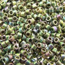 DB0508 24K Gold Green AB Plated, Size 11/0 Miyuki Delica Beads, 3.3g approx. DB0508 24K Gold Green AB Plated, Size 11/0 Miyuki Delica Beads, 3.3g approx.