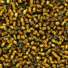 DB0604 Golden Olive Silver Lined-Dyed, Size 11/0 Miyuki Delica Beads, 5.2g appro...