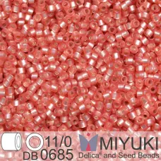DB0685 Light Cranberry Red Semi-Matte Dyed, Size 11/0 Miyuki Delica Beads, 5.2g approx. DB0685 Light Cranberry Red Semi-Matte Dyed, Size 11/0 Miyuki Delica Beads, 5.2g approx.