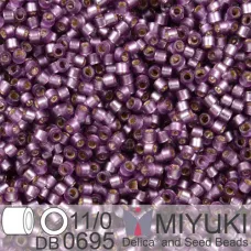 DB0695 Dark Violet Semi-Matte Dyed, Size 11/0 Miyuki Delica Beads, 5.2g approx. DB0695 Dark Violet Semi-Matte Dyed, Size 11/0 Miyuki Delica Beads, 5.2g approx.