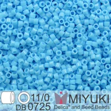 DB0725 Light Blue Opaque, Size 11/0 Miyuki Delica Beads, 5.2g approx. DB0725 Light Blue Opaque, Size 11/0 Miyuki Delica Beads, 5.2g approx.