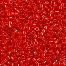 DB0774 Transparent Red Semi-frosted, Size 11/0 Miyuki Delica Beads, 5.2g approx. DB0774 Transparent Red Semi-frosted, Size 11/0 Miyuki Delica Beads, 5.2g approx.