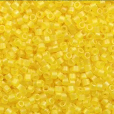 DB0854 Miyuki Delica Beads, Size 11/0,  Matted Pale Yellow AB, 50 Gram Bag