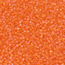 DB0855 Orange Transparent Matte AB, Size 11/0 Miyuki Delica Beads, 5.2g approx.