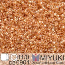 DB0901 Gold Honey Sparkle Crystal Lined, Size 11/0 Miyuki Delica Beads, 5.2g app...