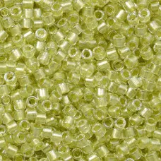DB0903 Green Celery Sparkle Crystal Lined, Size 11/0 Miyuki Delica Beads, 5.2g a...
