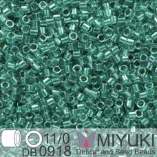 DB0918 Green Aqua Sparkle Crystal Lined, Size 11/0 Miyuki Delica Beads, 5.2g app...