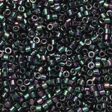 DB1001 Purple-Green Metallic Gold Iris, Size 11/0 Miyuki Delica Beads, 5.2g appr...