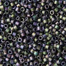 DB1053 Matted Metallic Plum Emerald Gold Iris Miyuki 11/0 Delica Beads, 5.2g app...