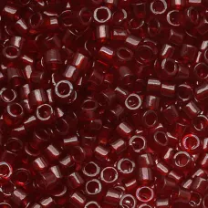 DB1102 Transparent Dark Cranberry Miyuki 11/0 Delica Beads, approx. 5.2g DB1102 Transparent Dark Cranberry Miyuki 11/0 Delica Beads, approx. 5.2g