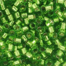 DB1206 Green Lime Silver Lined, Size 11/0 Miyuki Delica Beads, 5.2g approx. DB1206 Green Lime Silver Lined, Size 11/0 Miyuki Delica Beads, 5.2g approx.