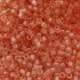 DB1302 Peach Transparent Dyed, Size 11/0 Miyuki Delica Beads, 5.2g approx.