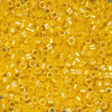 DB1572 Dark Yellow Canary Opaque AB, Size 11/0 Miyuki Delica Beads, 5.2g approx. DB1572 Dark Yellow Canary Opaque AB, Size 11/0 Miyuki Delica Beads, 5.2g approx.