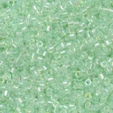 DB1675 Pearl Lined Transparent Pale Green Mist AB, Size 11/0 Miyuki Delica Beads, 5.2g approx. DB1675 Pearl Lined Transparent Pale Green Mist AB, Size 11/0 Miyuki Delica Beads, 5.2g approx.