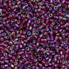 DB1694 Silver Lined Glazed Dark Cranberry AB, Size 11/0 Miyuki Delica Beads, 5.2...