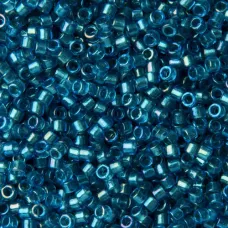 DB1764 Emerald Lined Aqua AB, Size 11/0 Miyuki Delica Beads, 5.2g approx. DB1764 Emerald Lined Aqua AB, Size 11/0 Miyuki Delica Beads, 5.2g approx.