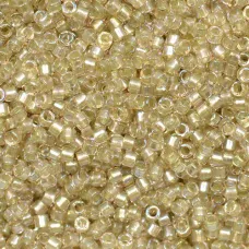 DB1766 Sparkling Celery Lined Lt Tea Rose AB, Size 11/0 Miyuki Delica Beads, 5.2...