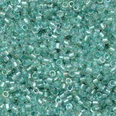 DB1767 Sparkling Aqua Green Lined Crystal AB, Size 11/0 Miyuki Delica Beads, 5.2g approx. DB1767 Sparkling Aqua Green Lined Crystal AB, Size 11/0 Miyuki Delica Beads, 5.2g approx.